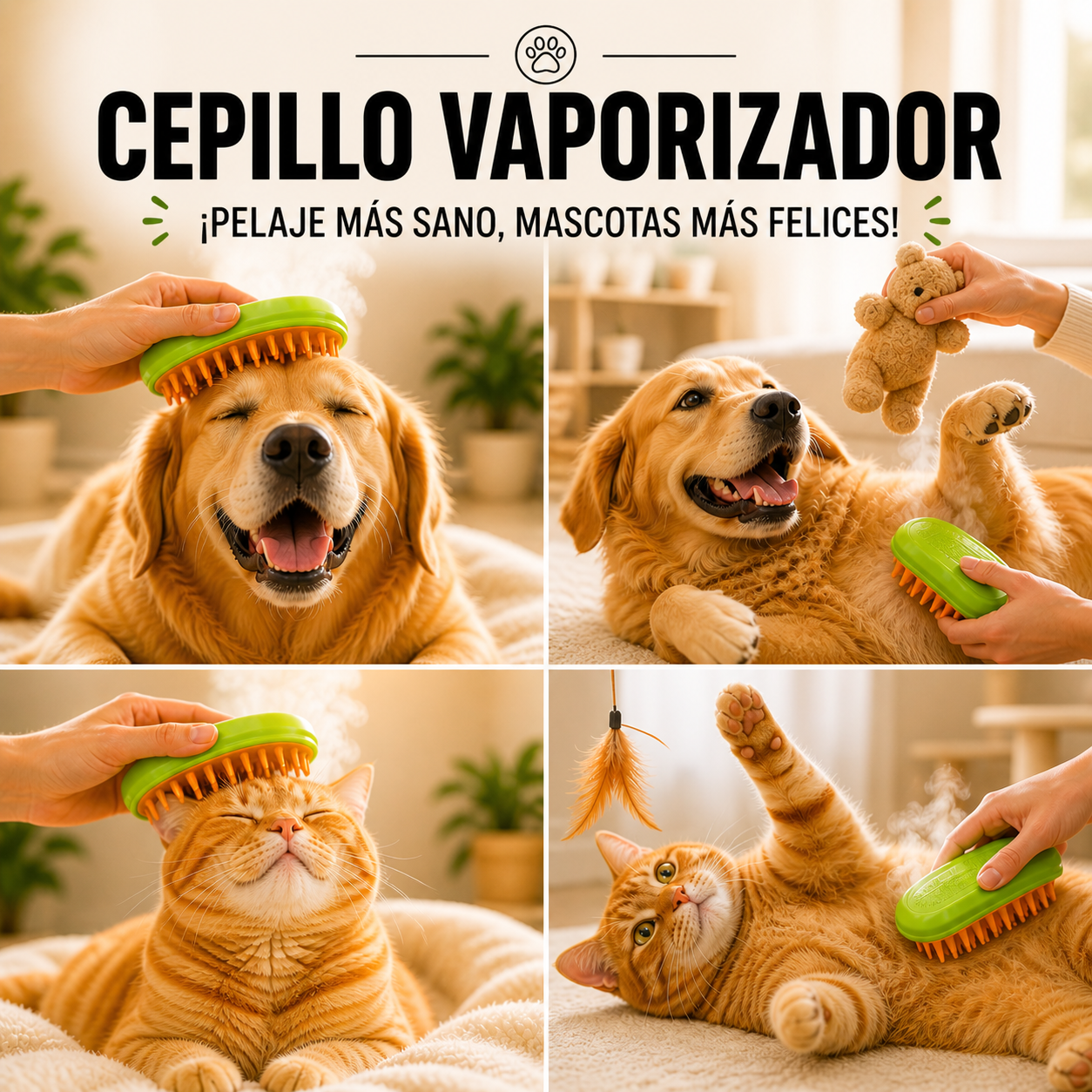 Cepillo Vaporizador para Mascotas