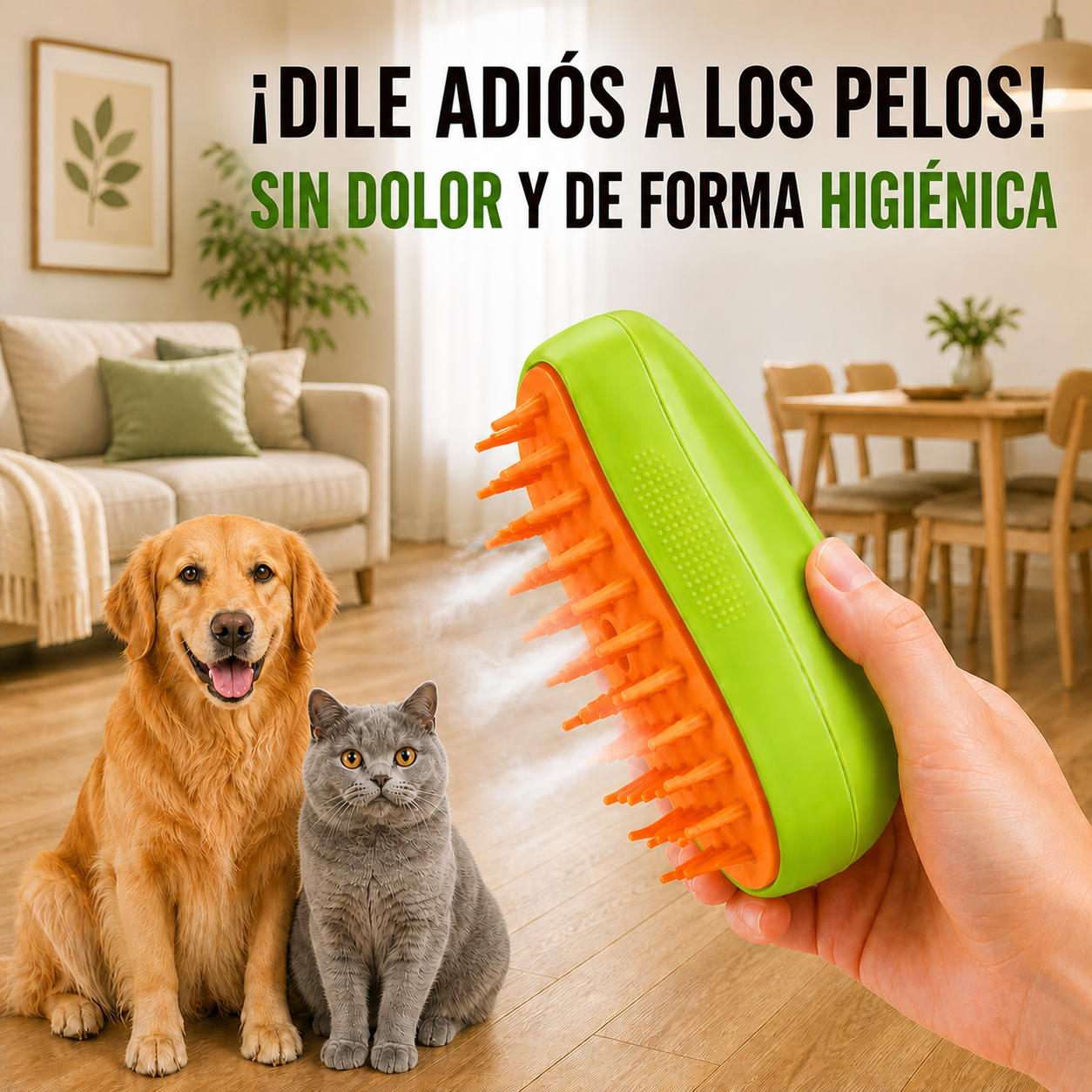 Cepillo Vaporizador para Mascotas