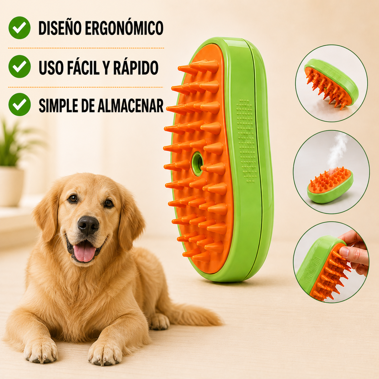 Cepillo Vaporizador para Mascotas