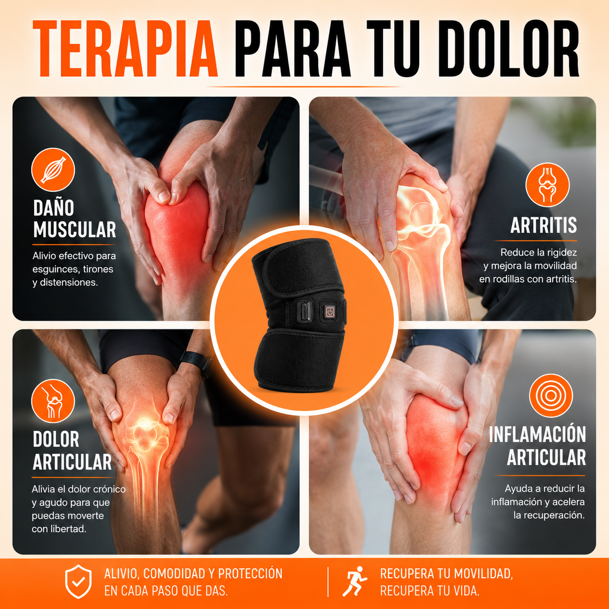 PowerFull Heat | Rodillera Térmica Terapéutica