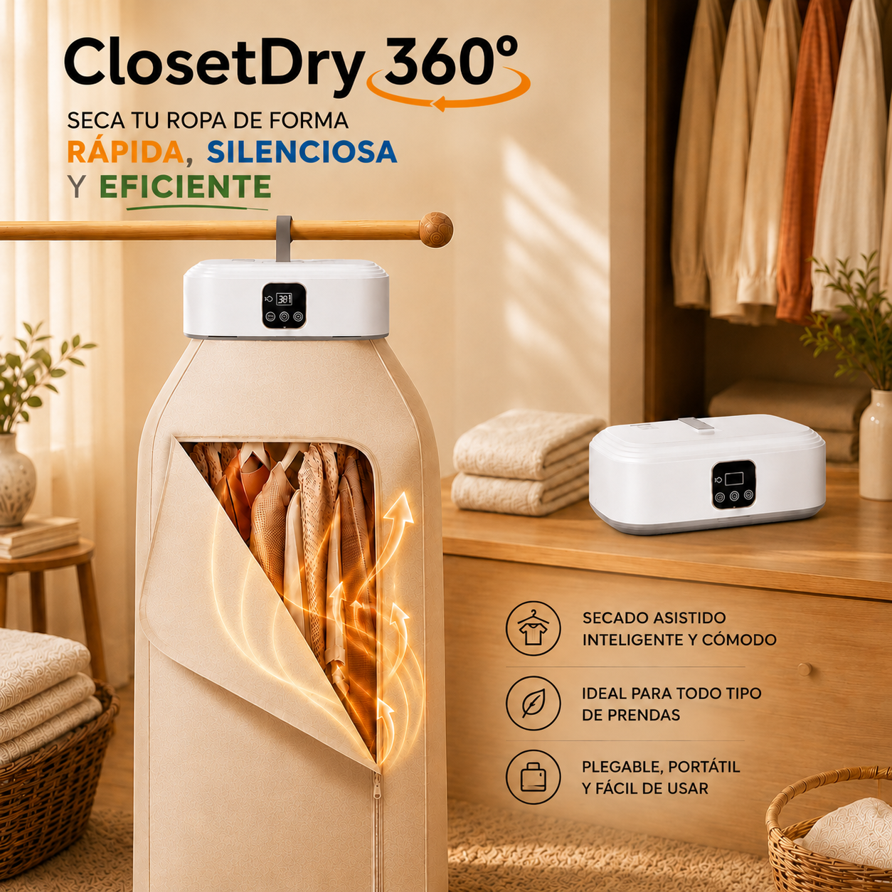 Secadora de Ropa Portátil | ClosetDry 360°