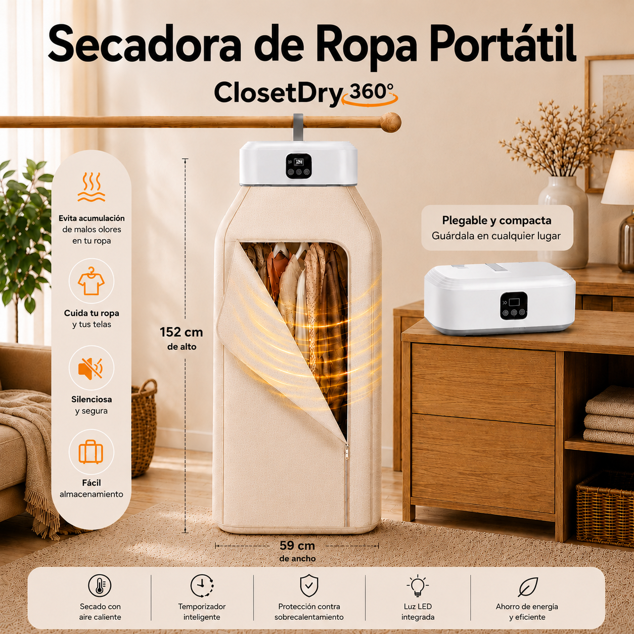 Secadora de Ropa Portátil | ClosetDry 360°